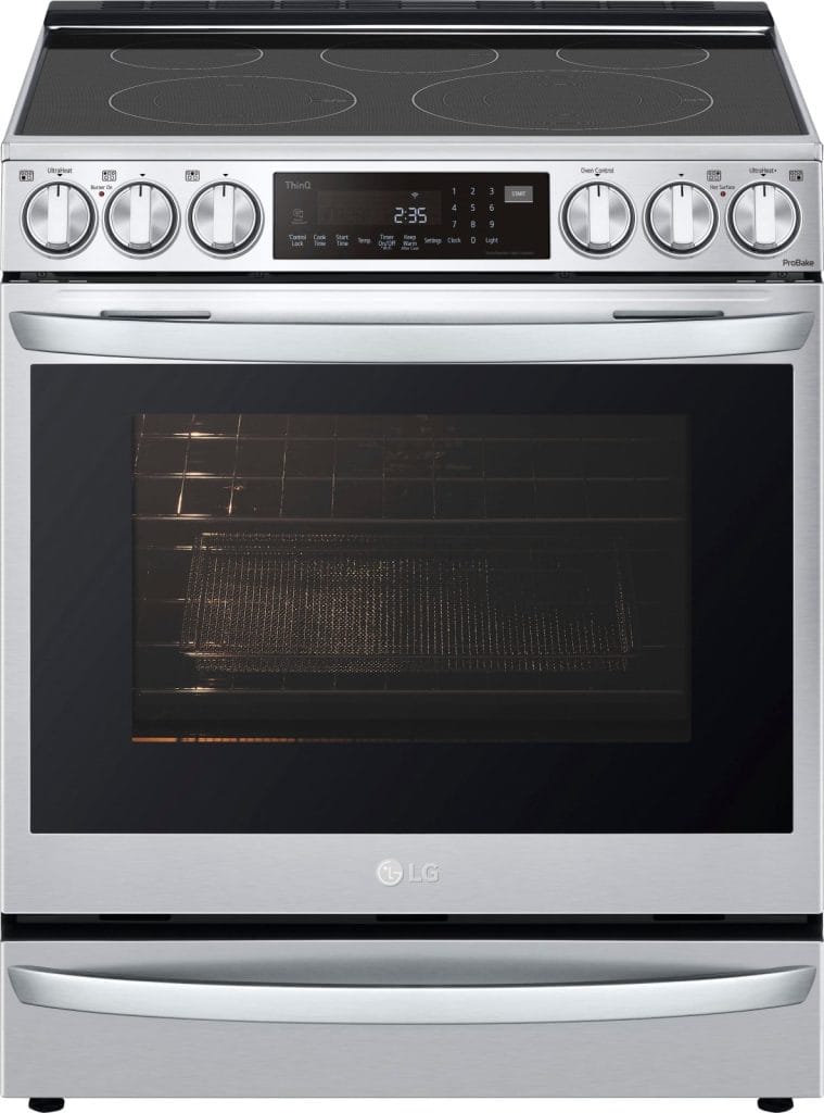 LG - 30-in Wide 6.3 Cu. Ft. Smart Slide-In True Convection Range with 5 Elements, EasyClean and Air Sous Vide - Stainless Steel
