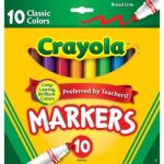 Deal Alert: Crayola Broad Line Markers, 10 Ct, Back to School Supplies for Kids, Teacher Supplies, Beginner Child