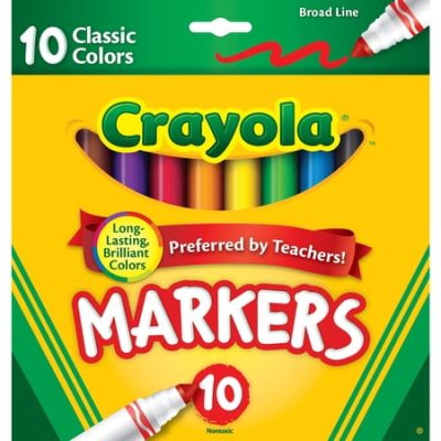Deal Alert: Crayola Broad Line Markers, 10 Ct, Back to School Supplies for Kids, Teacher Supplies, Beginner Child