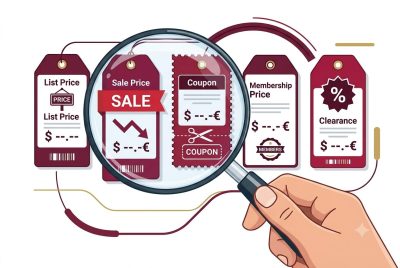 Different sale price labels and discount claims