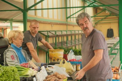 Fresh produce for sale at a farmers market