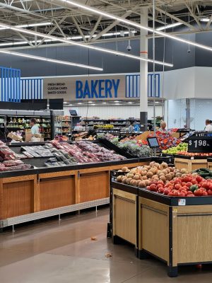 Produce displays in a real supermarket