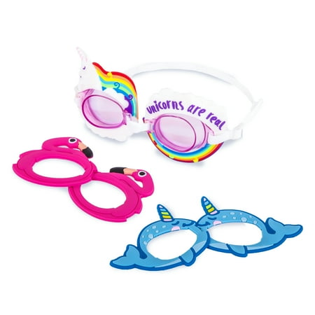 EyePop 3 Characters-in-1 Swim Goggle Set for Children