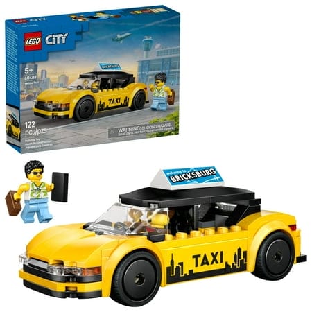 LEGO City Yellow Taxi Car Building Toy for Kids - Pretend Play Set for