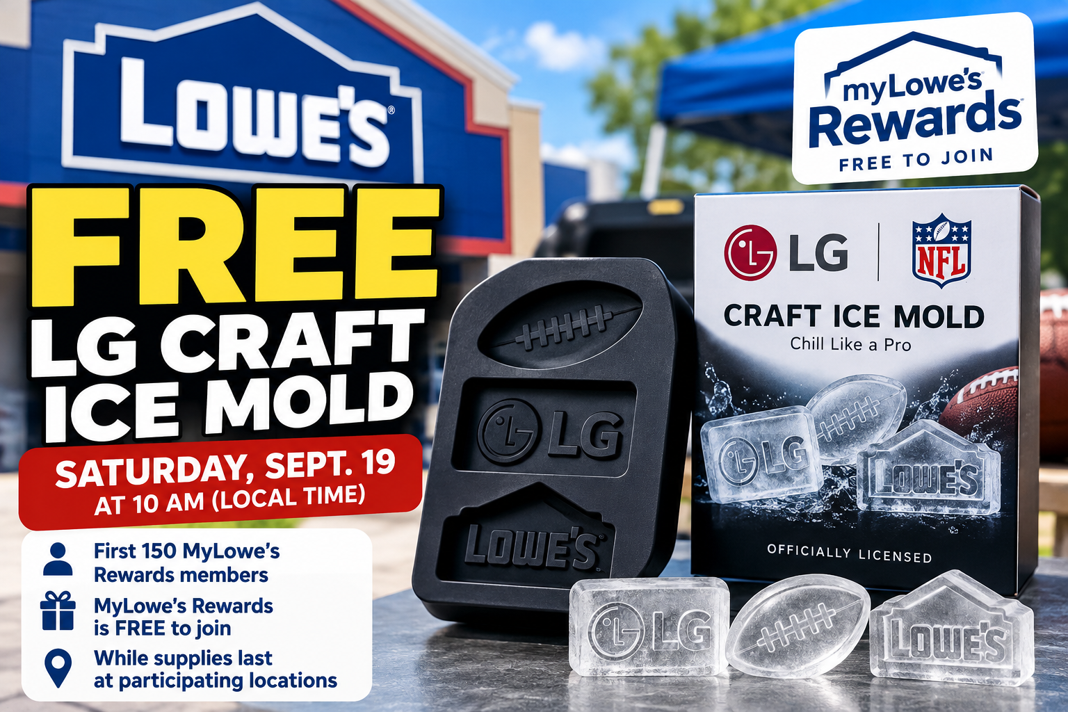 FREE Lowe's LG Craft Ice Mold giveaway September 19 2026