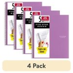 Deal Alert: (4 pack) Five Star Spiral Notebook + Study App, 5 Subject, Wide Ruled, 8″ x 10.5″, Amethyst