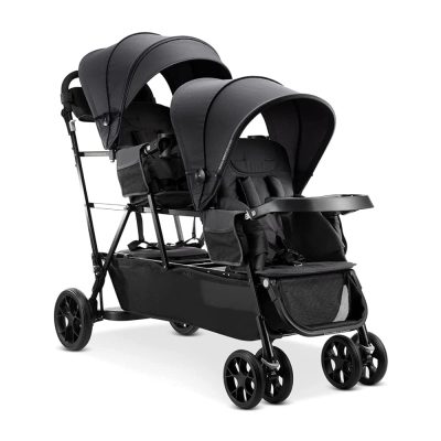 Deal Alert: Joovy Big Caboose Triple Stroller with Rear Bench and Standing Platform, Reclining Seats, Optional Rear Seat, and Two Universal Car Seat Adapters, Jet