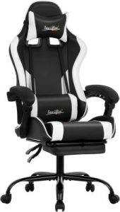 Deal Alert: Gaming Chair Office Chair Desk Chair with Footrest Lumbar Support Headrest Armrest Task Rolling Swivel Ergonomic E-Sports Adjustable PC Gamer Chair (White)