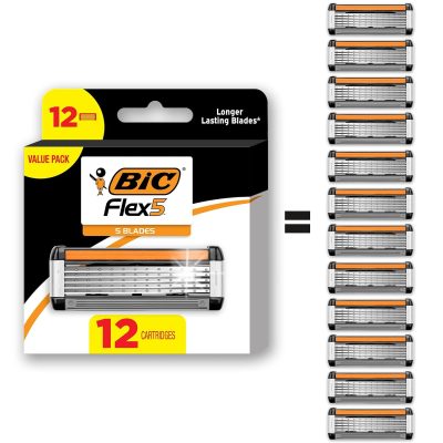 Deal Alert: BIC Flex 5 Refillable Razors for Men, Long-Lasting 12 Razor Cartridges | Smooth and Comfortable Shave | Lubricating Strip with Aloe and Vitamin E | Precision Edging Blade for Detail Work
