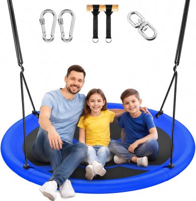 Deal Alert: ANAGOO 43 Inch Saucer Tree Swing 700lb Heavy Duty Outdoor Flying Seat Blue | UV-resistant Texlin Fabric, Adjustable Suspension Kit, Stable Steel Frame, Easy Assembly