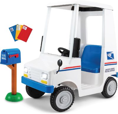 Deal Alert: Kid Trax 6V USPS Mail Truck Ride-On Toy, Ages 3-5, Max Weight 60 lb, Includes Mailbox, Play Envelopes, Working Headlights/Horn, FM Radio/MP3 Input