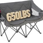 Deal Alert: Portable Folding Double Duo Camping Chair Loveseat | 2 Cup and Wine Glass Holder, Carrying Bag, Supports up to 500lbs, Beach, Tailgating, Fishing, Patio, Hunting, Backyard
