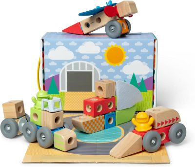 Deal Alert: Melissa & Doug Blockables Vehicles Connectable Wooden Blocks | 42 Pieces, Wooden Building Blocks, Connectors, Play Figures, Vehicle Building Pretend Play, Toddler Toys for Kids, Ages 2+