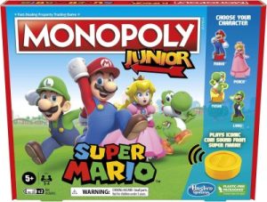 Deal Alert: Monopoly Junior Super Mario Edition Board Game, Fun Kids’ Ages 5 and Up, Explore The Mushroom Kingdom as Mario, Peach, Yoshi, or Luigi (Amazon Exclusive)