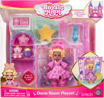 Deal Alert: Royale High Dorm Room Playset – 1 Doll, 5 Accessories – Fits Inside Castle Playset – Virtual Item Code Included – Ages 5+