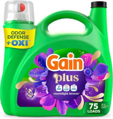 Deal Alert: Gain Plus Liquid Laundry Detergent, Cleaner, Fresher, Now with Oxi, Moonlight Breeze Scent, 99 fl oz, 75 Loads