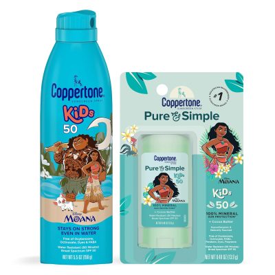 Deal Alert: Coppertone Kids Sunscreen Set, Variety Pack, 2 Items | Kids Sunscreen Spray SPF 50 (5 OZ), Pure and Simple Kids Mineral Sunscreen Stick SPF 50 (0.49 OZ), Water Resistant