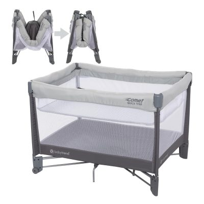 Deal Alert: Baby Trend Comet One Hand Quick-Fold Playard with Hanging Bassinet, Desert Grey