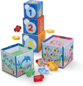 Deal Alert: Melissa & Doug Ms. Rachel Sort & Count Nesting Wooden Blocks Toy | 5 Cardboard Nesting Blocks, 15 Wooden Fish, Practice Counting, Sorting & Stacking, Montessori Inspired Toddler Toys, Ages 2+