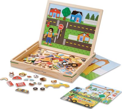 Deal Alert: Melissa & Doug Wooden Magnetic Matching Picture Game with 119 Magnets and Scene Cards Magnetic Book Scenes for Kids Ages 3+