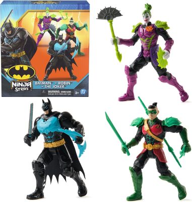 Deal Alert: DC Comics, Batman Ninja Strike 6″ 3-Pack Battle Set Action Figures with Pop-Out Ninja Accessories, Super Hero Kids Toys for Boys and Girls Ages 3 & Up | Batman, The Joker & Robin Figures, Ninja Accessories, 9 Points of Articulation, Superhero Toys for Kids & Collectors Ages 3+