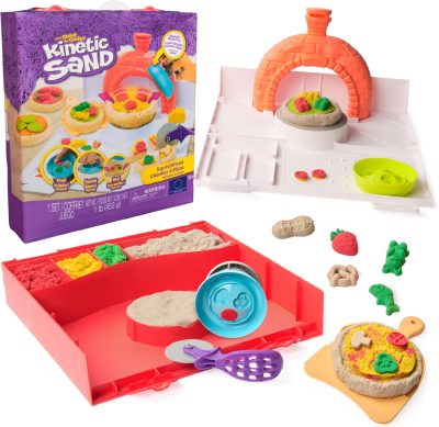 Deal Alert: Kinetic Sand SquishPizza Playset, Moldable Play Sand Sensory Toys, Ages 5+ | Squish & Watch Pizza Magically Rise, Includes 1lb Sand & 5 Tools, Imaginative Open-Ended Play, Birthday Gifts for Kids