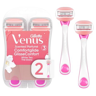 Deal Alert: Gillette Venus ComfortGlide Disposable Razors for Women, 2 Count, White Tea Scented Moisture Bars for a Smooth Shave
