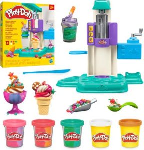 Deal Alert: Play-Doh Rainbow Swirl Ice Cream Playset with 7 Pretend Play Kitchen Accessories, Arts and Crafts Toys for 3 Year Old Girls and Boys and Up