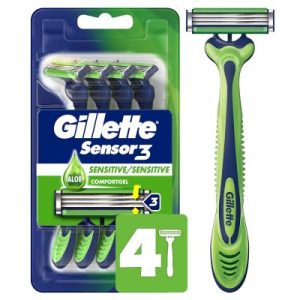 Deal Alert: Gillette Sensor3 Sensitive Men’s Disposable Razor, 4 Razors