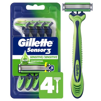 Deal Alert: Gillette Sensor3 Sensitive Men’s Disposable Razor, 4 Razors