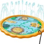 Deal Alert: SWIMLINE 68 Inch Sprinkler Mat and Splash Play Mini Pool Outdoor Water Toy Safari Adventure | for Kids and Family Fun | Exciting Backyard Water Action | Attaches to standard garden hose, extra shallow design, UV-resistant vinyl with patch kit, rolls up for easy storage