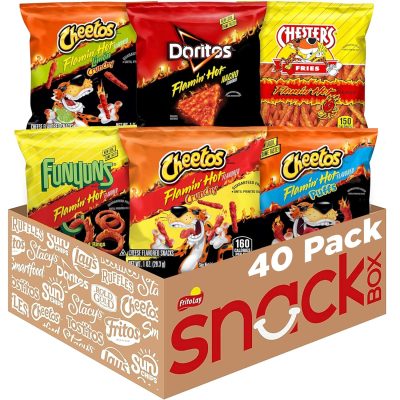 Deal Alert: Frito Lay Flamin’ Hot Mix, 6 Flavor Single Serve Cheetos, Doritos, Chester’s & Funyuns Variety Pack, (40 Count)