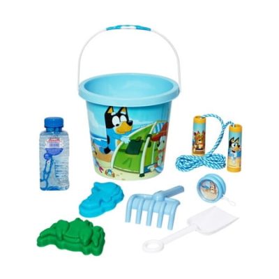 Deal Alert: Little Kids Bluey Summer Fun Set. Bluey 7PC Beach Bucket.