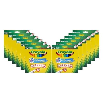 Deal Alert: Crayola Broad Line Art Markers, Classic Colors, 10 Count, in Pack of 12