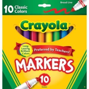 Deal Alert: Crayola Broad Line Markers, 10 Ct, Back to School Supplies for Kids, Teacher Supplies, Beginner Child