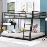 Deal Alert: Euroco Metal Full XL over Queen Bunk Bed, Floor Bed with Ladder, Black