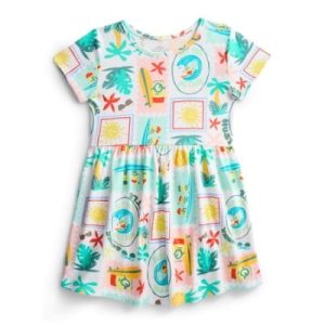 Deal Alert: Minions Girls Allover Print Dress with Short Sleeves, Sizes 4-12