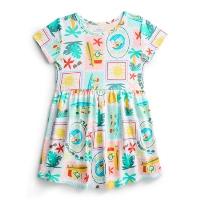 Deal Alert: Minions Girls Allover Print Dress with Short Sleeves, Sizes 4-12
