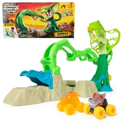 Deal Alert: Monster Jam Mini Jams, Cobra’s Crazy Escape Playset with 2 Monster Trucks