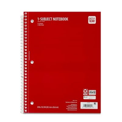 Deal Alert: Pen+Gear Wide Rule 1 Subject Notebook, 8” x 10.5”, Red, 70 Sheets, New