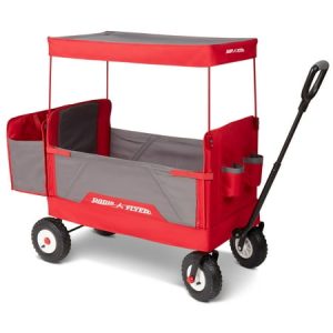 Deal Alert: Radio Flyer, 3-in-1 All-Terrain EZ Fold Wagon with Canopy, Red and Gray, Air Tires