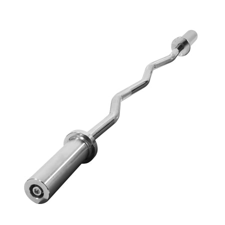 Deal Alert: Signature Fitness Olympic Curl Bar, 4FT Alloy Steel Barbell with 2IN Sleeves, Silver Finish for Bicep and Tricep Training