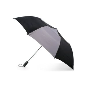 Deal Alert: Totes Recycled Canopy Vented One-Touch Auto Open Golf Rain Umbrella with Sunguard, Black Gray