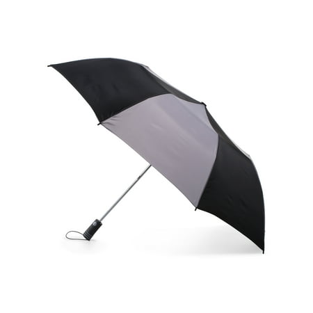Deal Alert: Totes Recycled Canopy Vented One-Touch Auto Open Golf Rain Umbrella with Sunguard, Black Gray