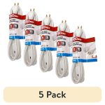 (5 pack) Hyper Tough 6FT 16AWG Indoor Household Extension Cord