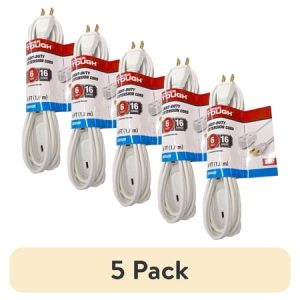(5 pack) Hyper Tough 6FT 16AWG Indoor Household Extension Cord