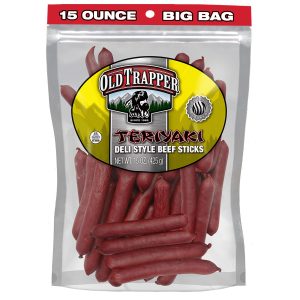 Old Trapper Deli-Style Beef Sticks, Teriyaki Flavor, 15-Ounce Package, Great for On-the-Go Snacking, Six Grams of Protein and Less Than One Gram of Sugar per Serving (Pack of One) Deal at Amazon