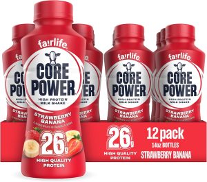 Core Power Fairlife 26g Protein Milk Shakes, Ready To Drink for Workout Recovery, Strawberry Banana, 14 Fl Oz (Pack of 12) Deal at Amazon
