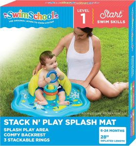 SwimSchool Infant Baby Pool Floats, Free Swimming, Super Buoyant – Ages 6-24 Months – Multiple Colors/Styles – Adjustable Canopies and Seats, Splash & Play Baby Floaties Deal at Amazon