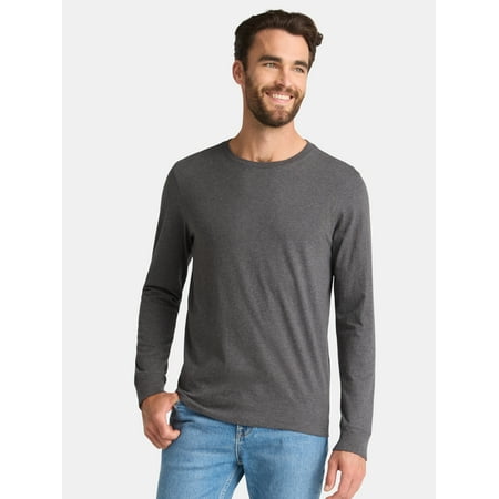 George Men's & Big Men's Relaxed Fit Cotton Crewneck T-Shirt with Long